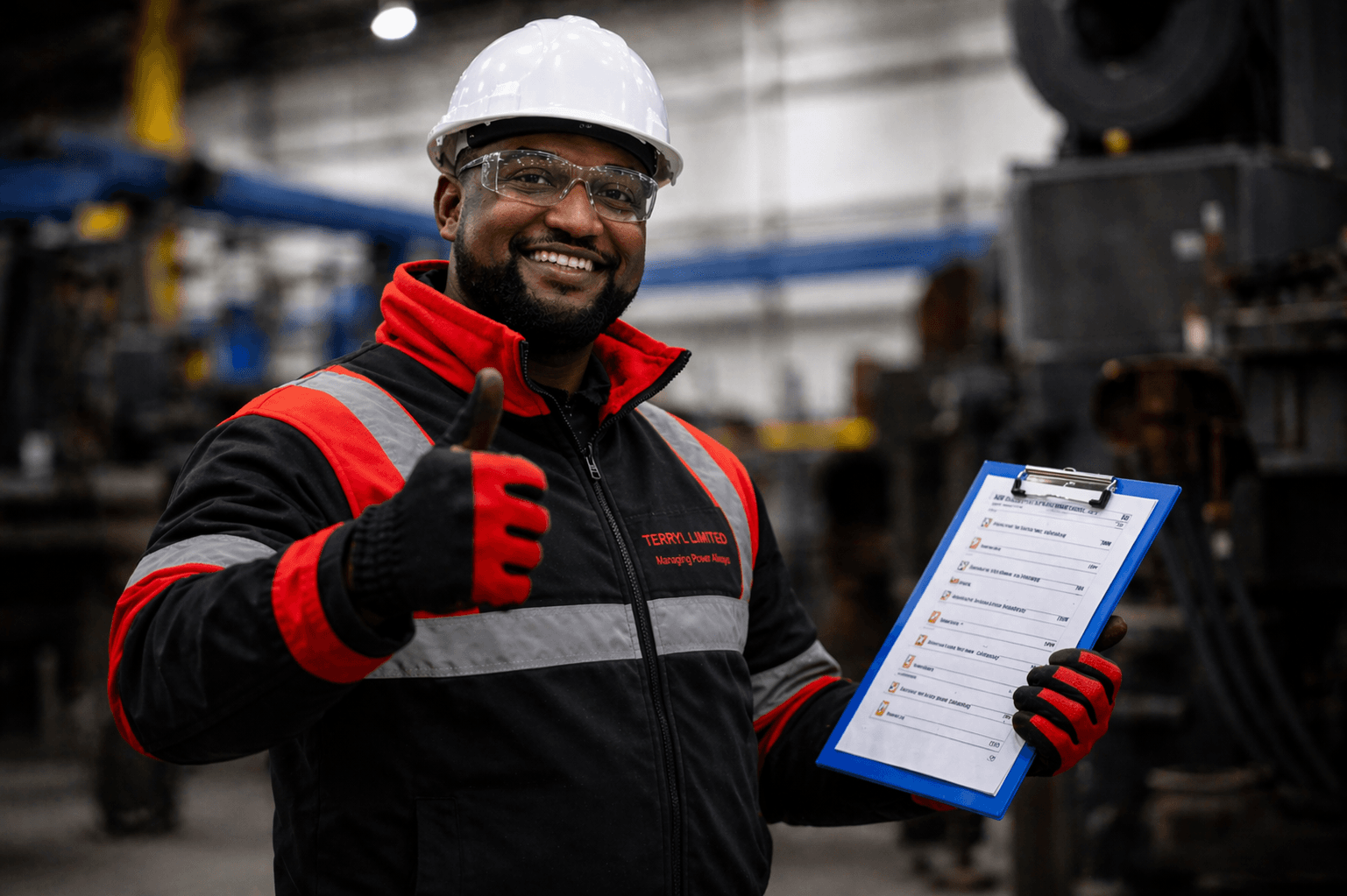 Terryl technician ready to assist with an industrial service request
