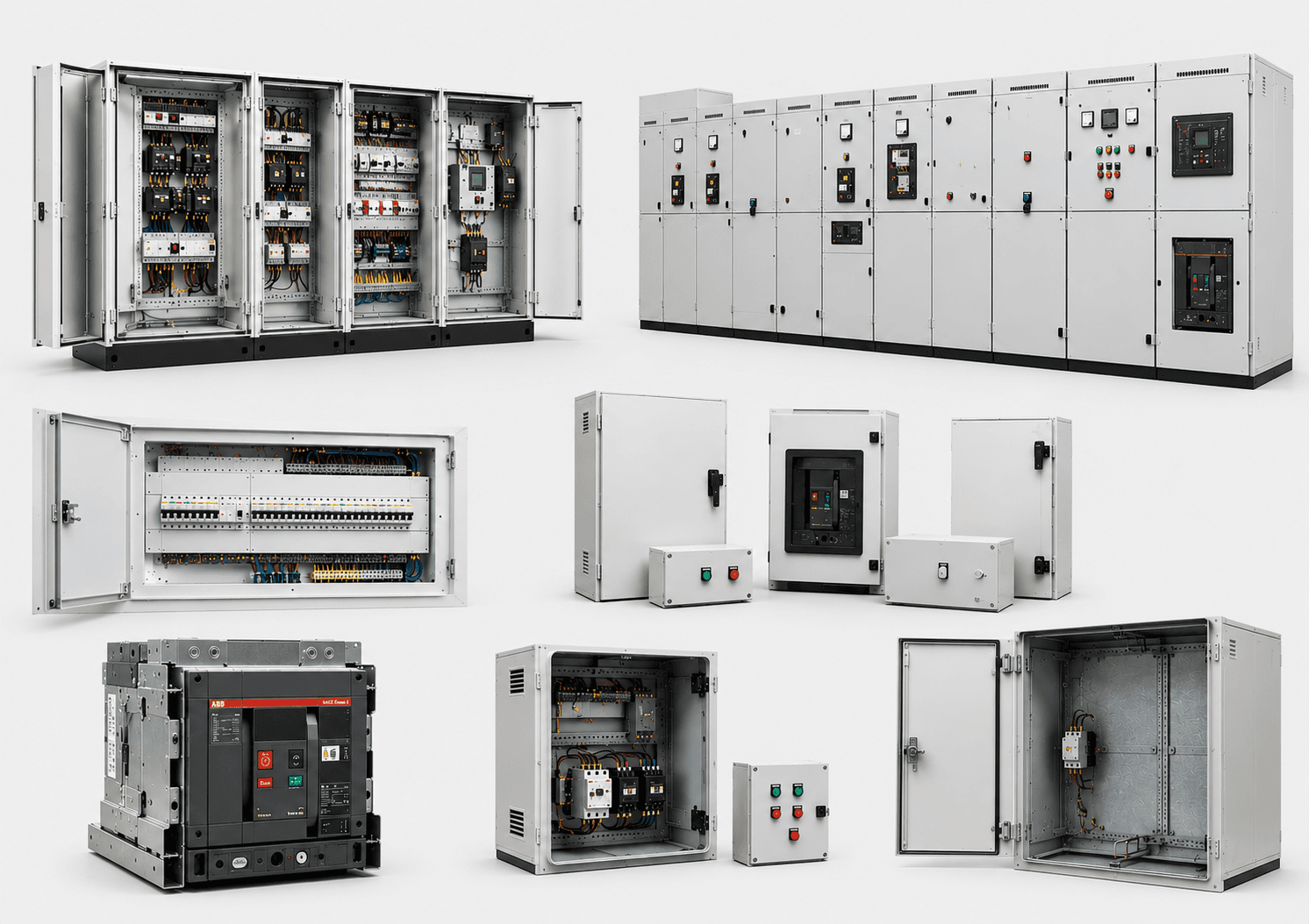 Industrial switchgear, distribution boards, control panels, and circuit protection equipment